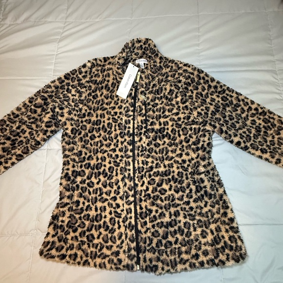 ✨NWT! Calvin Klein Women’s Leopard Print Faux Fur Zip-Up Jacket – Size XL - Picture 2 of 10